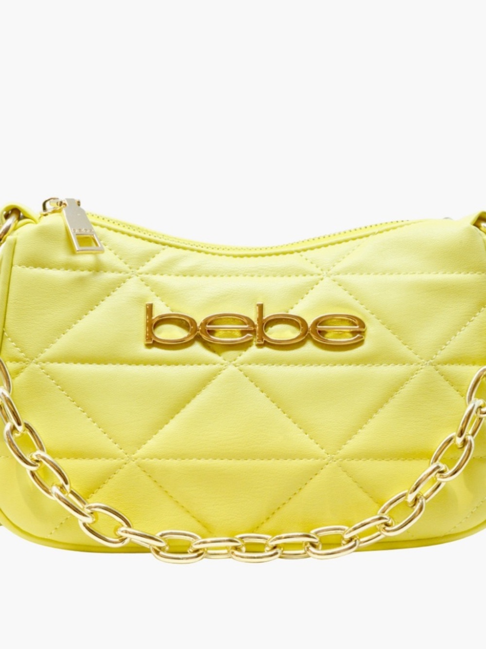 NWT BEBE Vegan Leather Gia Crossbody/Shoulder Bag Lemon with Gold Hardware